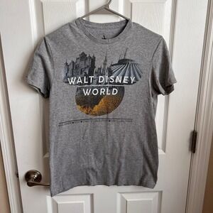 Disney Walt Disney World T-Shirt Theme Park Icons Gray Tee Small‎